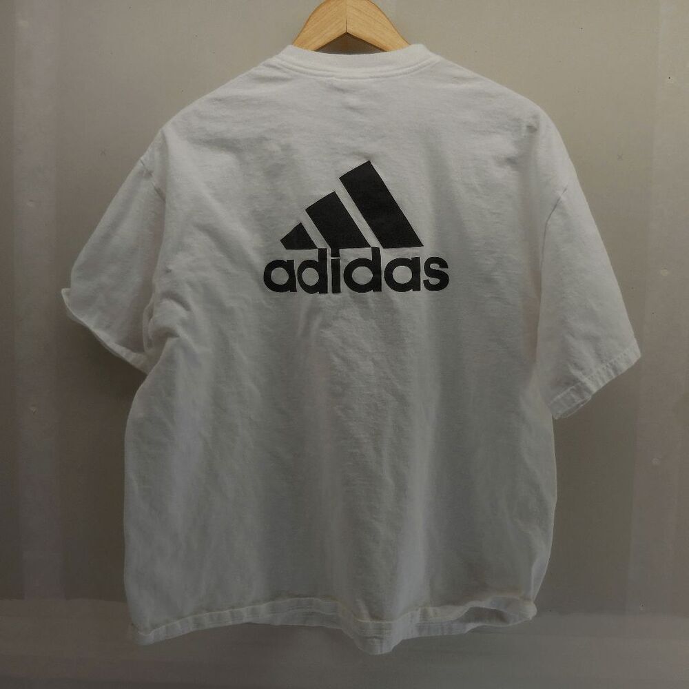 Vintage Adidas‎ Treefoil Front Back Shirt Dick's Sports Mens Large White Shirt